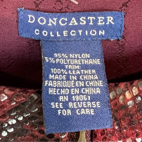 Doncaster Collection Front Zip Sheath Dress animal print leather trim NWT - Picture 7 of 10